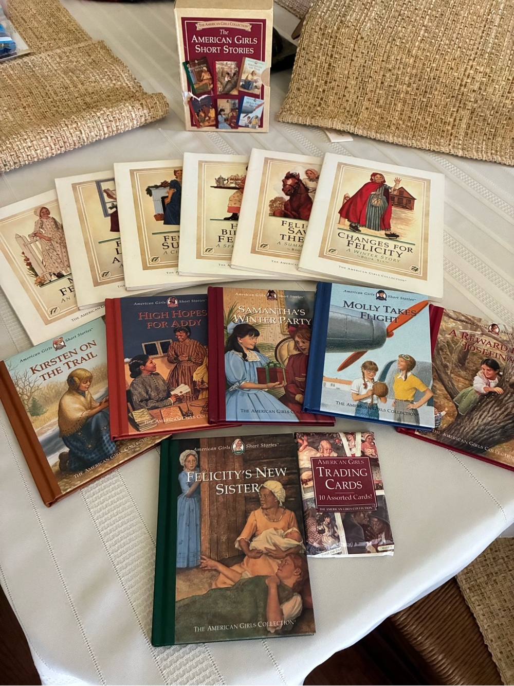 American Girl First Ed Felicity Book Set, Short Stories set and trading cards
